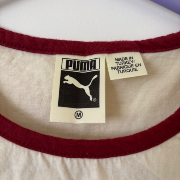 Puma T-Shirt - Vintage/Retro -  CREAM / OFF-WHITE - Medium  - NWOT - Picture 3 of 4